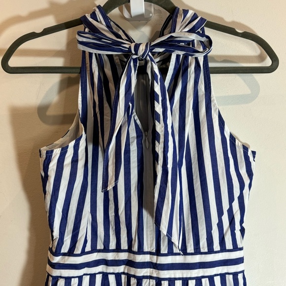 J CREW Sz 0 100% Cotton Wide Leg High Neck Bow Tieback Pockets Cropped Jumpsuit - Picture 8 of 14